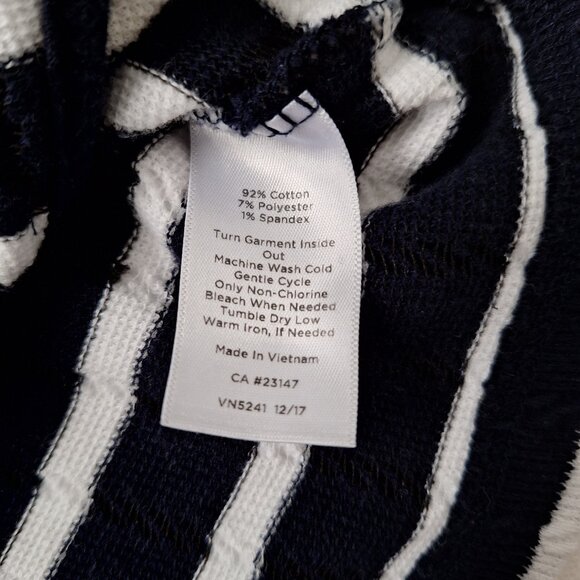 Talbots Navy and White Striped Cotton Zip Up Cardigan - Picture 6 of 7